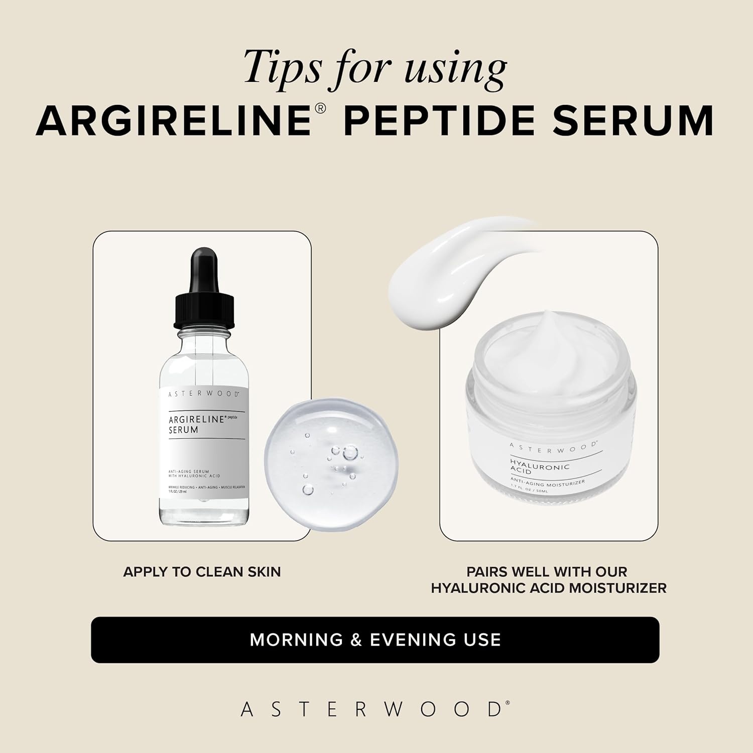 image:imageAsterwood Argireline Serum with Hyaluronic Acid Peptide Serum for Face Wrinkle Reducing AntiAging Nourishing FragranceFree 2 Fl Oz2 Fl Oz Pack of 1