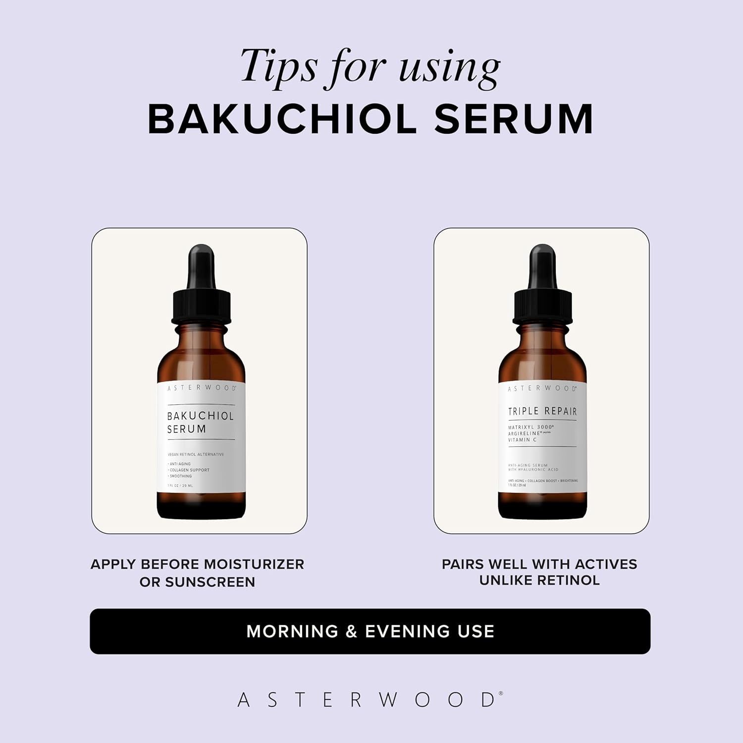 image:imageAsterwood Bakuchiol Serum for Face Retinol Alternative Plumping AntiAging Wrinkle Reducing FragranceFree 1 Fl Oz1 Fl Oz Pack of 1