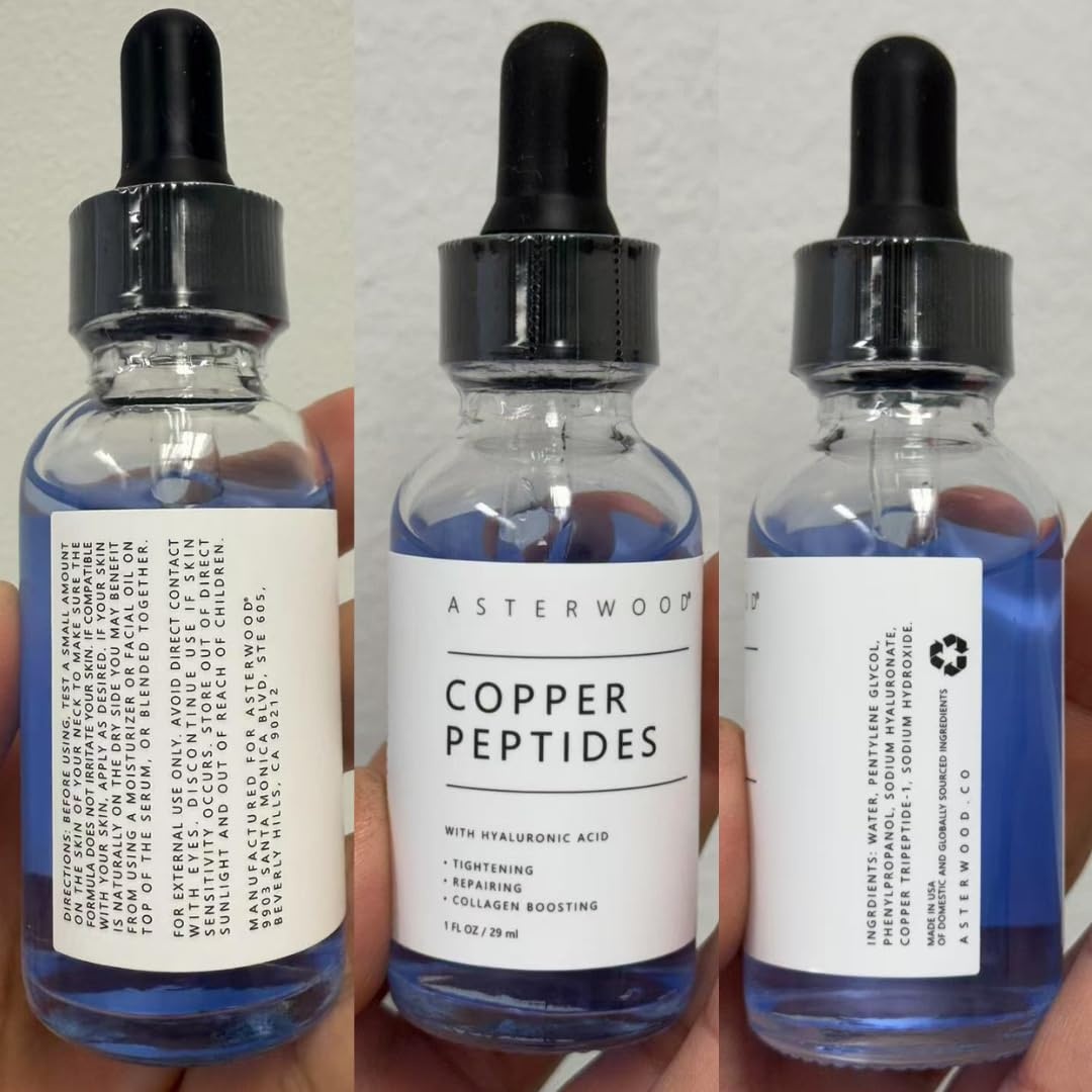 image:imageAsterwood Copper Peptides Serum for Face with GHKCu Peptide and Hyaluronic Acid AntiAging Facial Serum 1 Fl Oz1 Fl Oz Pack of 1