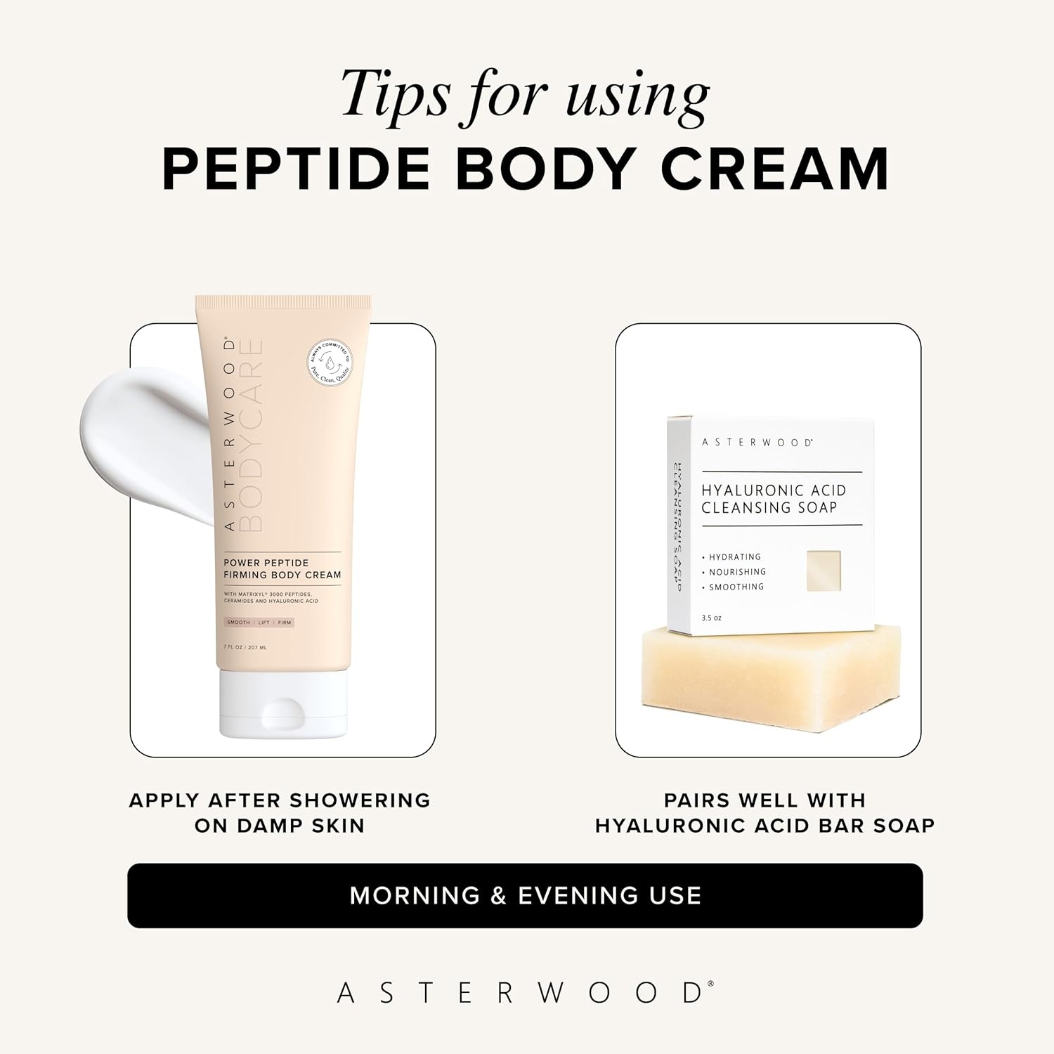 image:imageAsterwood Firming Body Cream amp Moisturizer Skin Tightening Cream for Body Matrixyl 3000 Peptides Ceramides amp Hyaluronic Acid FragranceFree 7 Fl Oz