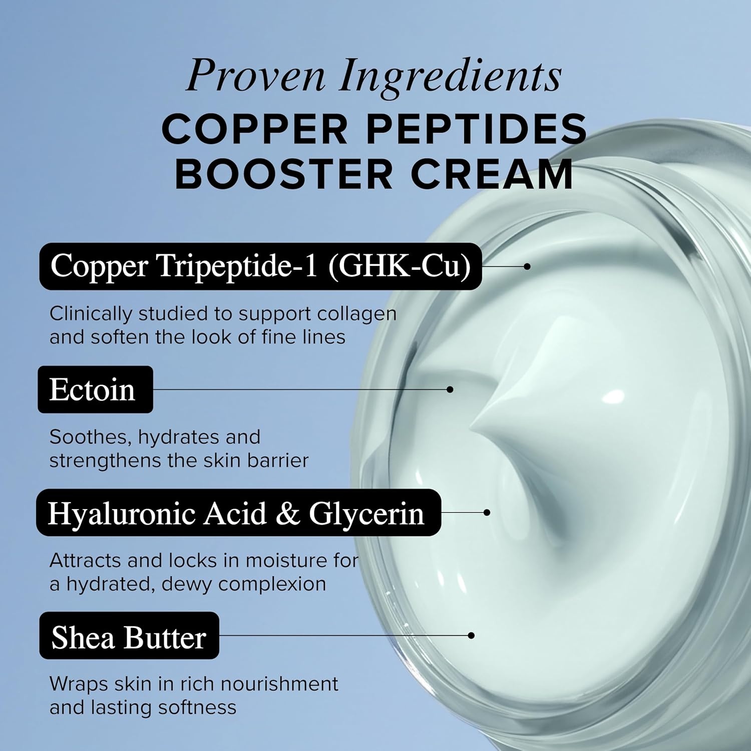 image:imageAsterwood GHKCu Copper Peptides Booster Cream Copper Tripeptide1 Ectoin Hyaluronic Acid Firming Face Moisturizer for Barrier Repair 17 Fl Oz