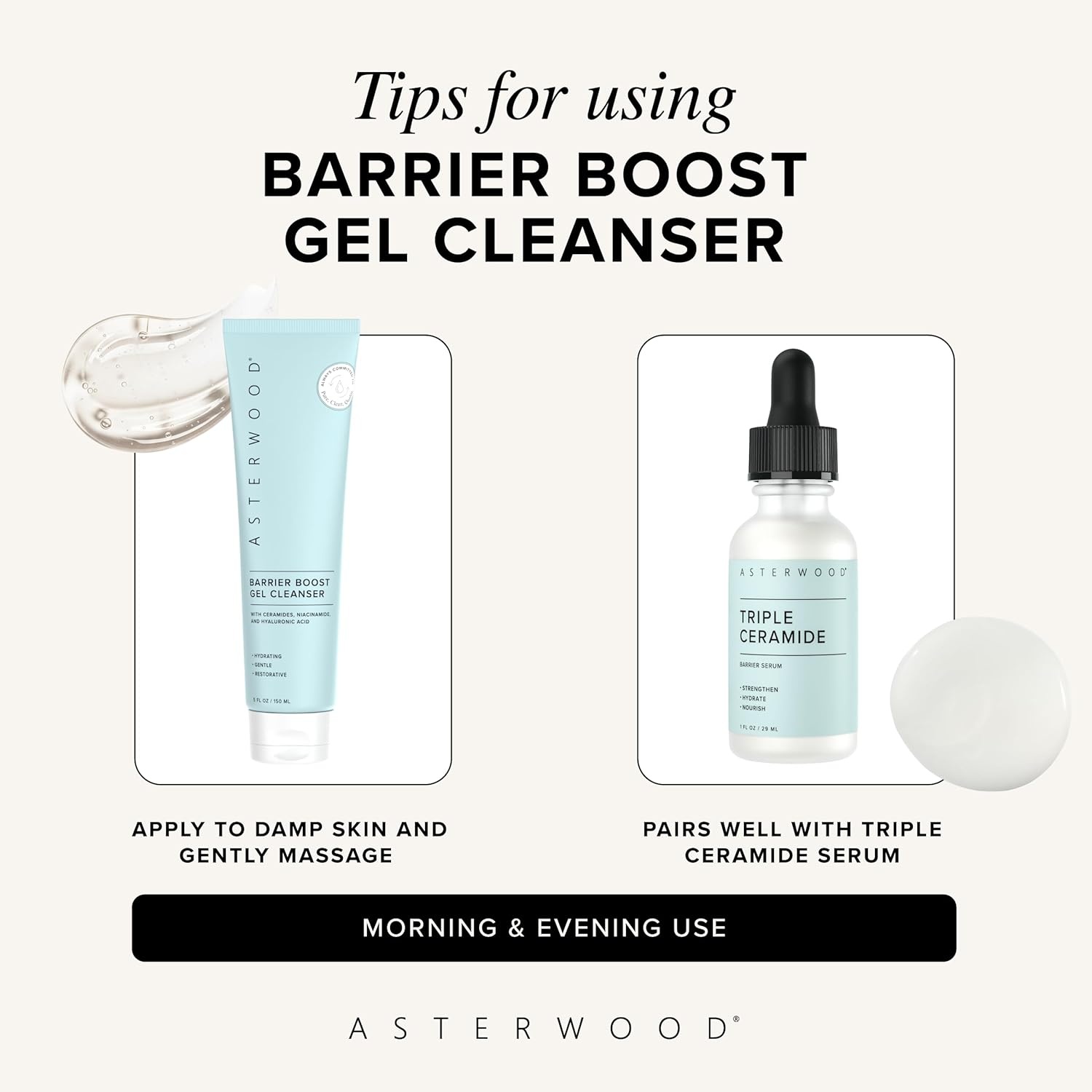 image:imageAsterwood Gel Cleanser for Skin Barrier Repair Hyaluronic Acid Face Wash with Ceramides amp Niacinamide Gentle Facial Cleanser to Remove Makeup amp Excess Oil Hydrating FragranceFree 5 Fl Oz5 Fl Oz Pack of 1