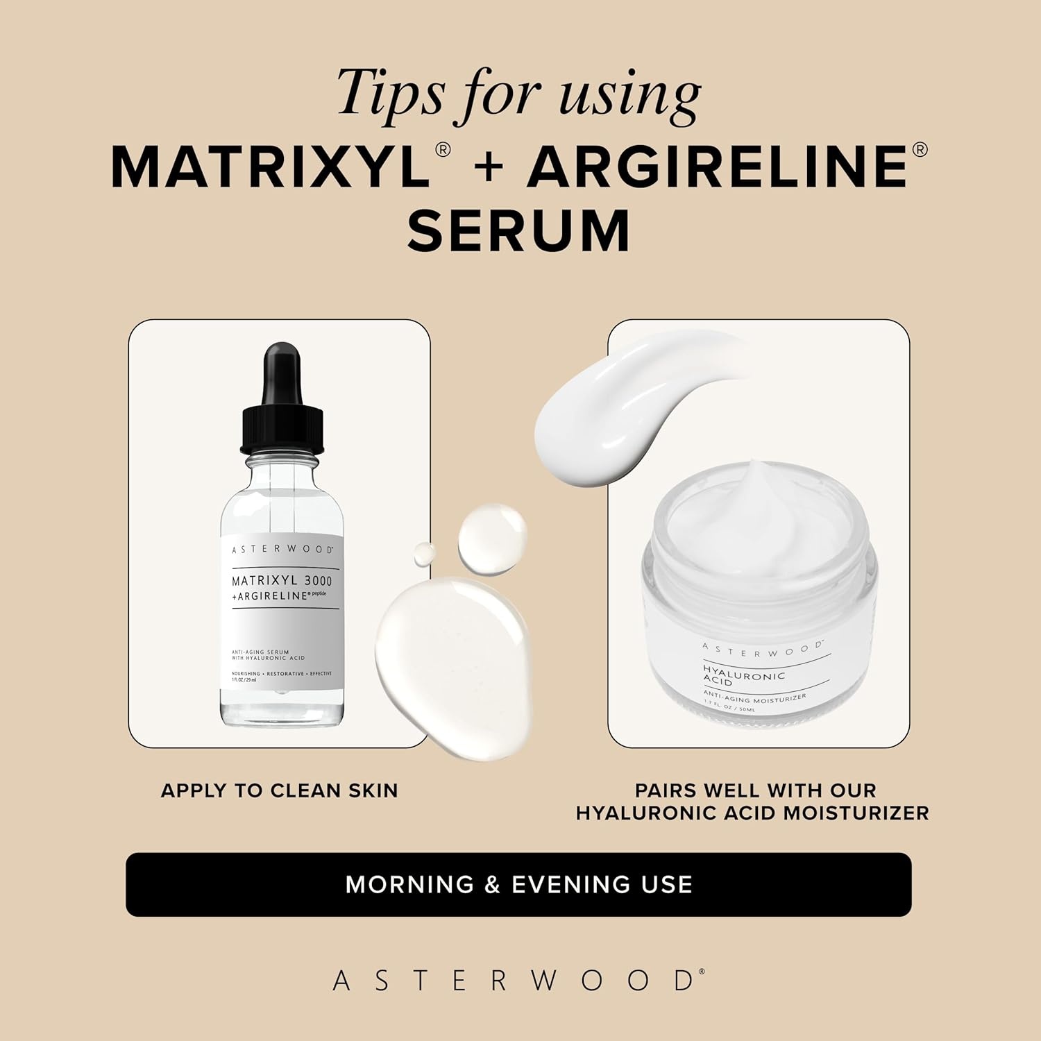 image:imageAsterwood Matrixyl 3000 Argireline Serum for Face Multi Peptide Serum with Hyaluronic Acid AntiAging Wrinkle Reducing Collagen Boosting FragranceFree 8 Fl Oz2 Fl Oz Pack of 1