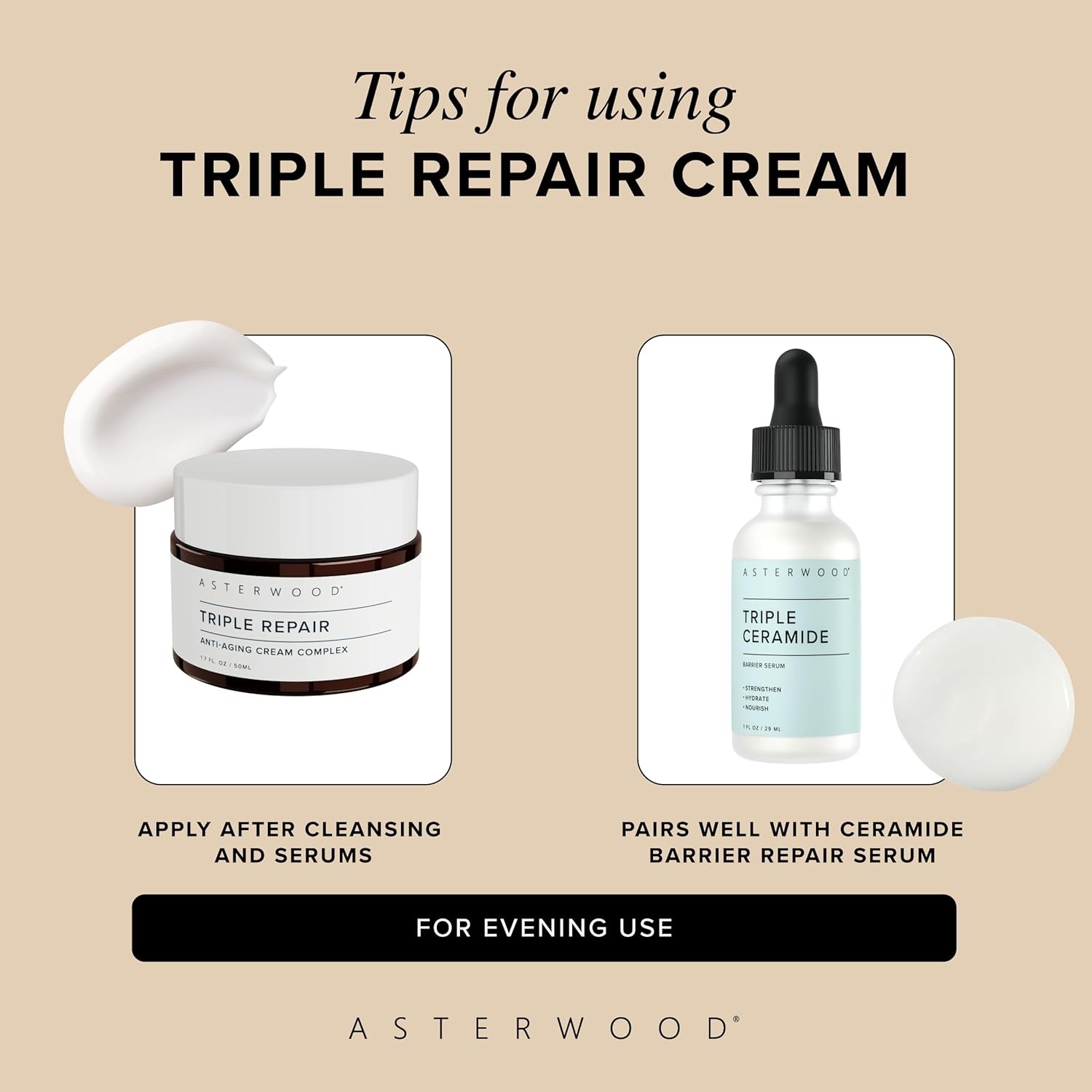 image:imageAsterwood Matrixyl 3000 Argireline Peptide Vitamin C Cream Triple Repair with Hyaluronic Acid AntiAging Wrinkle Reducing Hydrating FragranceFree 17 Fl Oz17 Fl Oz Pack of 1