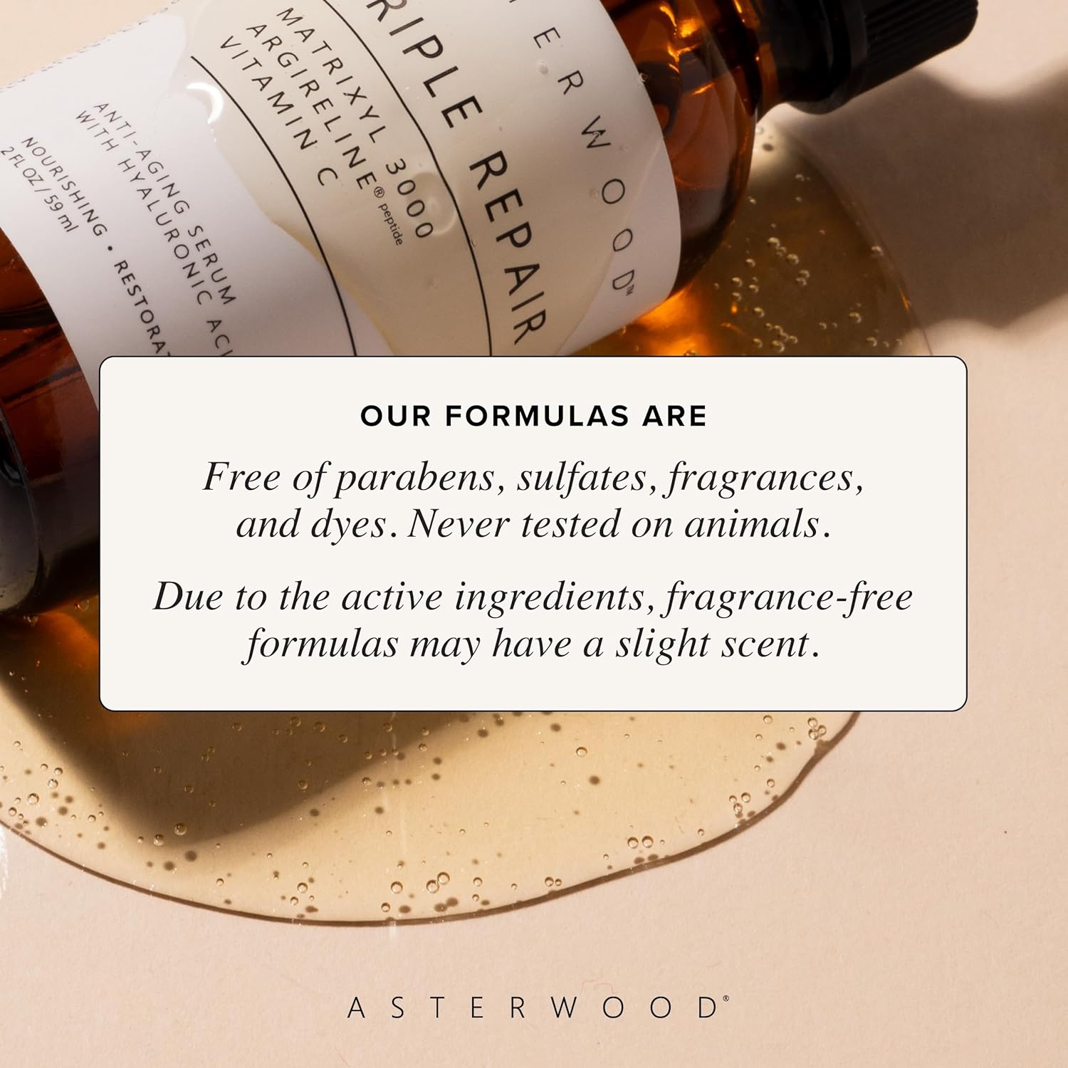 image:imageAsterwood Triple Repair Matrixyl 3000 Argireline Hyaluronic Acid Vitamin C Serum for Face AntiAging Collagen Boosting Hydrating FragranceFree 8 Fl OzTriple Repair