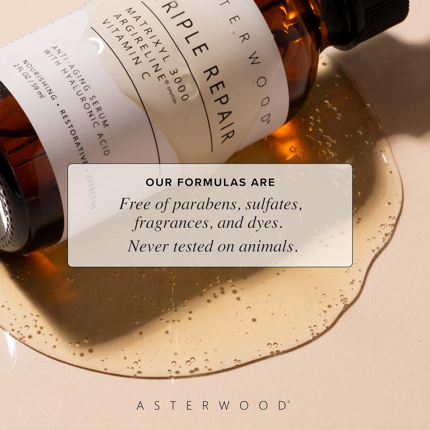 image:imageAsterwood Triple Repair Matrixyl 3000 Argireline Hyaluronic Acid Vitamin C Serum for Face AntiAging Collagen Boosting Hydrating FragranceFree 8 Fl OzTriple Repair