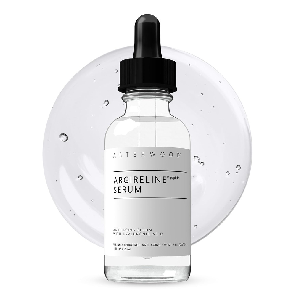 image:imageAsterwood Argireline Serum with Hyaluronic Acid Peptide Serum for Face Wrinkle Reducing AntiAging Nourishing FragranceFree 2 Fl Oz1 Fl Oz Pack of 1