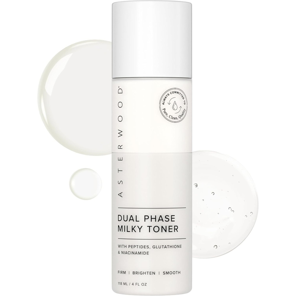 image:imageAsterwood Dual Phase Milky Toner for Face Hydrating Glutathione Toner with Matrixyl 3000 Peptides Niacinamide amp Hyaluronic Acid Brightening Firming RetinolFree 4 Fl Oz4 Fl Oz Pack of 1