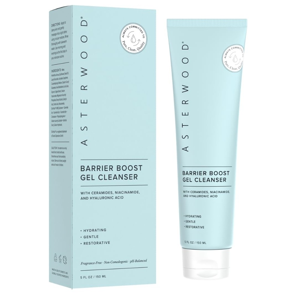 image:imageAsterwood Gel Cleanser for Skin Barrier Repair Hyaluronic Acid Face Wash with Ceramides amp Niacinamide Gentle Facial Cleanser to Remove Makeup amp Excess Oil Hydrating FragranceFree 5 Fl Oz5 Fl Oz Pack of 1