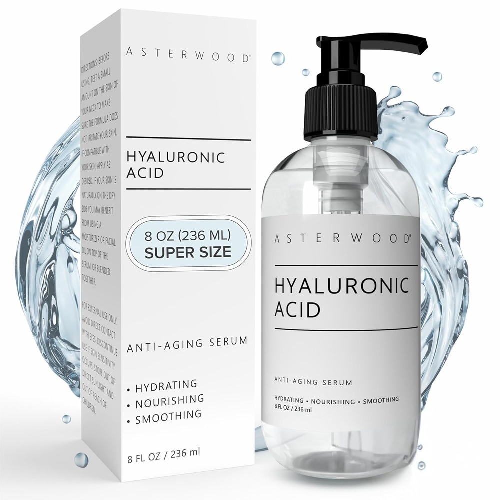 image:imageAsterwood Pure Hyaluronic Acid Serum for Face Plumping AntiAging Hydrating FragranceFree 2 Fl Oz8 Fl Oz Pack of 1